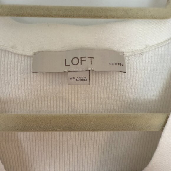 LOFT - Striped V-Neck Cardigan - Size Petite Medium - Picture 8 of 8